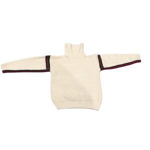 Gucci Kids Wool Turtleneck Sweater | Cream w/ Green & Red Stripe